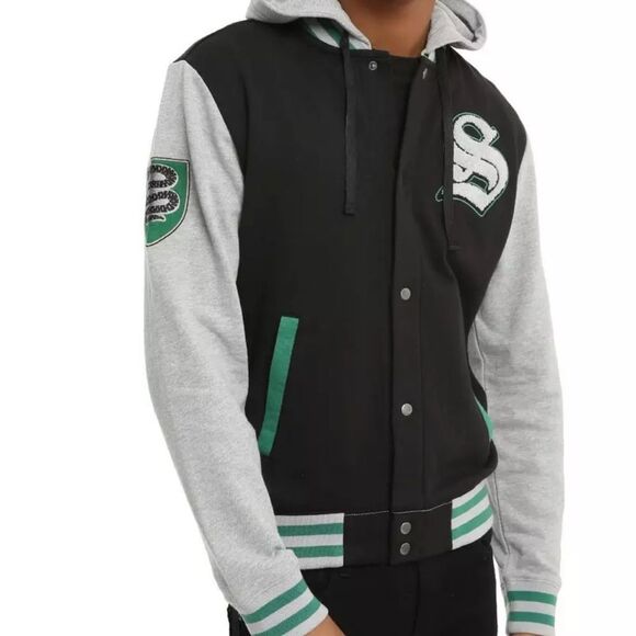 Harry Potter Slytherin Sweatshirt Varsity Jacket - Picture 2 of 10